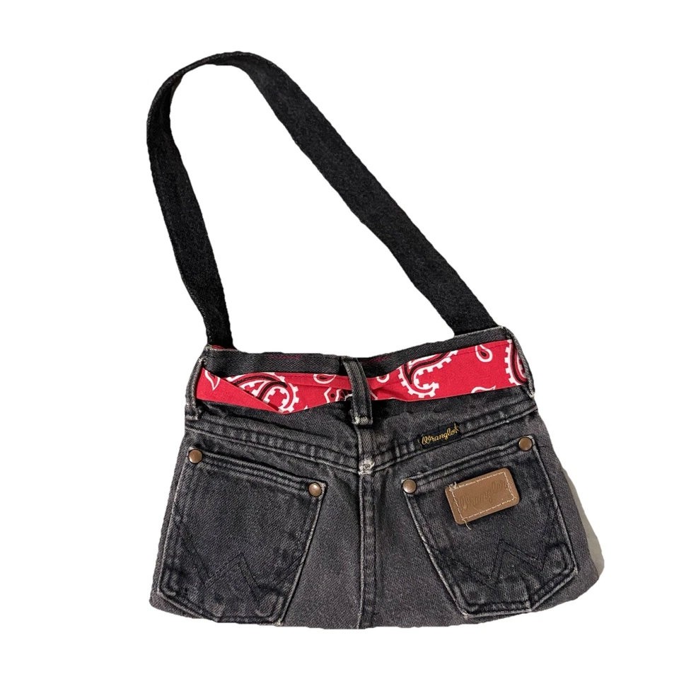 Bolso de Hombro Jean Denim Wrangler De Colección Cartera Western Reciclado Country Girl Foto 2 de 4