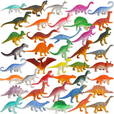 39 Piece Mini Dinosaur Figures Assorted Vinyl Plastic Dinosaur Toys for