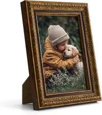 Vintage Picture Frame for 4x6 Photos, Ornate Decorative Frame with Stand for Tab