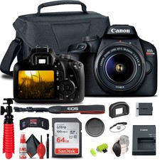 Canon EOS Rebel T100 / 4000D DSLR Camera with 18-55mm Lens 64GB Memory Card