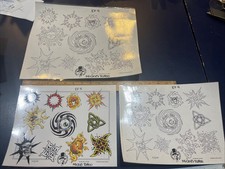 Gentleman Jim Skaja 2001 Tattoo Flash Line Art: Color Skulls, Eye, Geometric