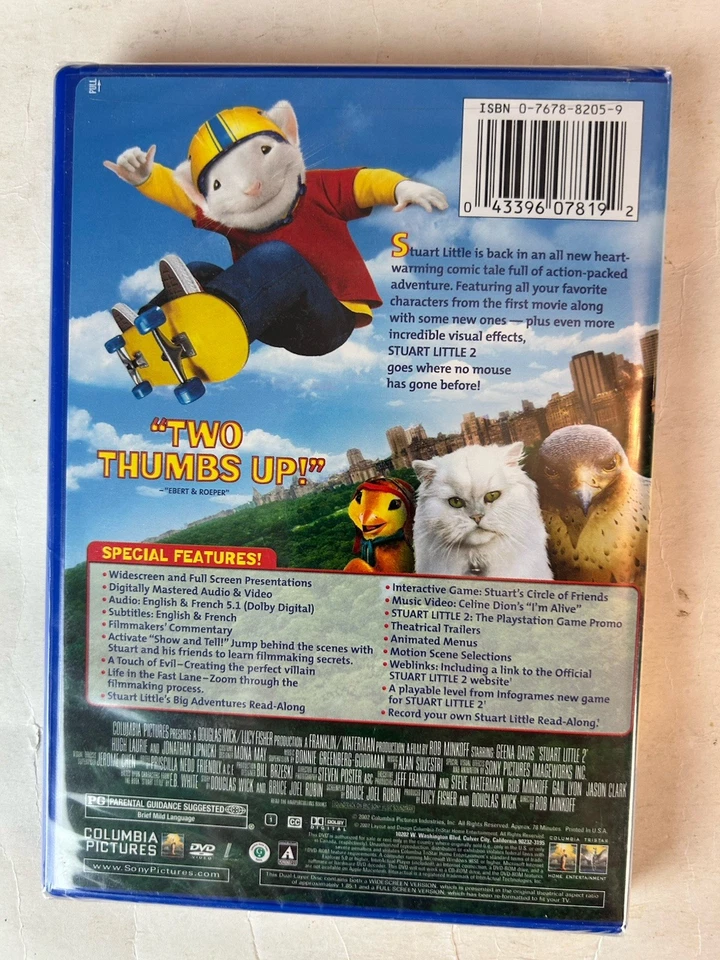 Stuart Little 2 DVD 2002 Michael J Fox Geena Davis Animated New Sealed - Image 2 of 4