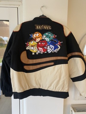 Kleine Vintage Nascar Racing College-Jacke für Damen. JH Design. Seltener M&Ms Style