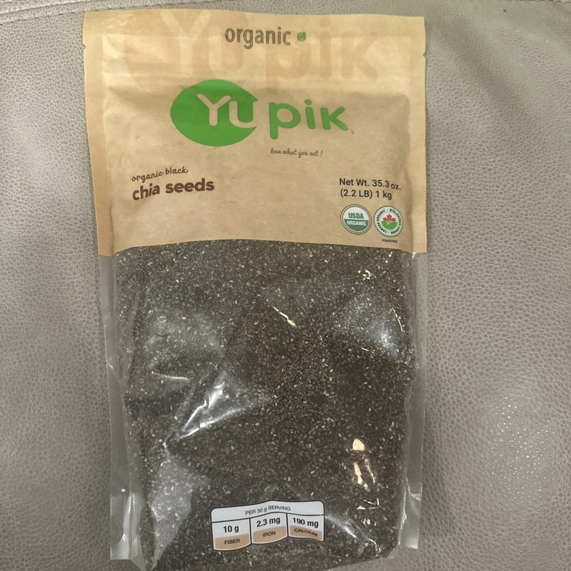 Bag of Yupik Organic Black Chia Seeds 2.2 lb NEW Exp 2027