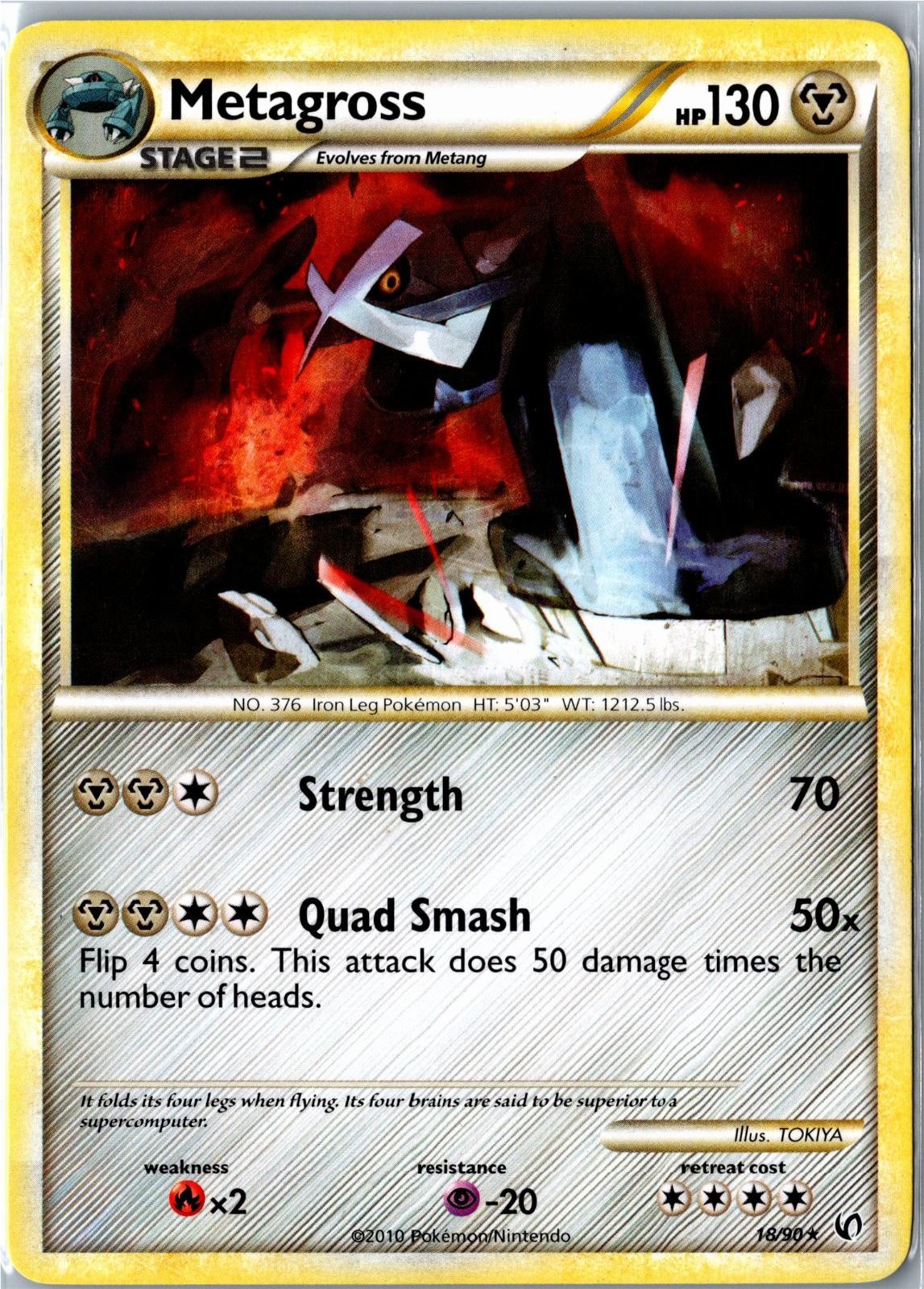Pokemon Card - Metagross 18/90 HGSS Undaunted Rare Moderately Played
