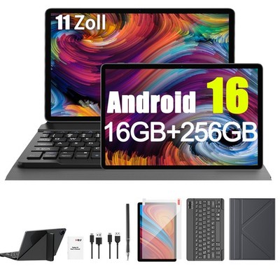 2026 Neu Tablet Android 16 24GB RAM+256GB 8000mAh 11 Zoll 4G LTE 2SIM Octa Core