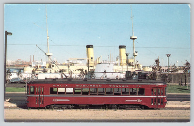 Penn's Landing Trolley #80 & USS Olympia Ship Postcard - NOS Unposted 4