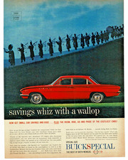 1961 Buick Special Vintage Print Ad Red Sedan Scottish Bagpipe Marching Band
