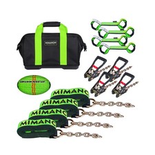 8 Point Roll Back Vehicle Tie Down Kit,with Heavy-Duty Chain Extension on Bot...