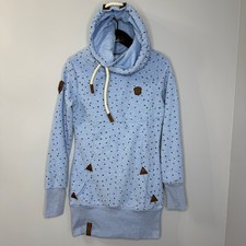 NAKETANO Hoodie Pullover Pockets Patterned Melange Women's M Outdoor