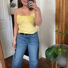 ASTR The Label Cropped Corset Linen Tank Top NWT. S