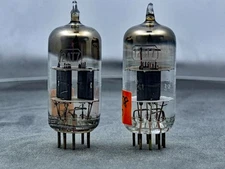 (2) RCA 12AT7 ECC81 Vacuum Tubes Short Black Plates D Getters Tested