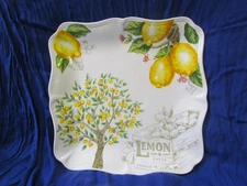 Maxcerra, 11 5/8" Square Dinner Plate(s) LEMON TREE, MINT/UNUSED Condition!