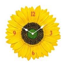 Sunflower Wall Clock Indoor Outdoor Floral Wall Clock Easy to Read for Office
