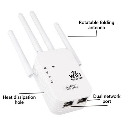 Neu Weiß 1200M Repeater Router Range WiFi Signal Verstärker Access Point Booster