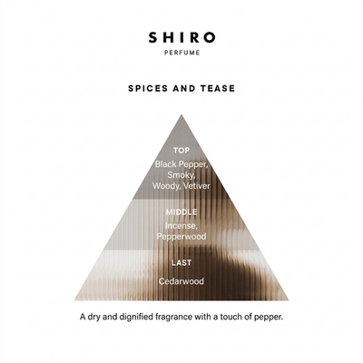 SHIRO EDP 100ml / 3.38oz TAKE IT EASY, INCENSE CLEAR, SPICES