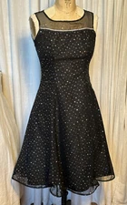 Southeastern Performance Apparel Womens Sparkly Blk Chiffon Dress Sz 4 Pre-owned
