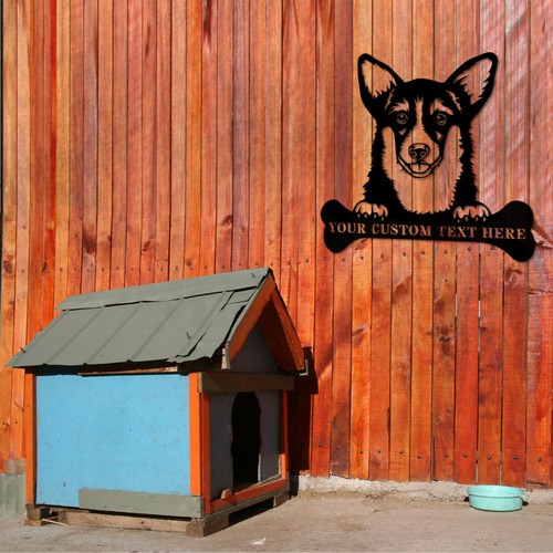 Regalo Insegna Metallo Nome Corgi personalizzato. Regalo personalizzabile proprietario cane decorazione parete - Foto 3 di 6