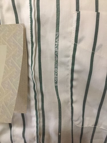 NWT Emporio Armani Hombre Blanco Raya Verde Camisa de vestir Talla 39 15.5 - Imagen 9 de 10