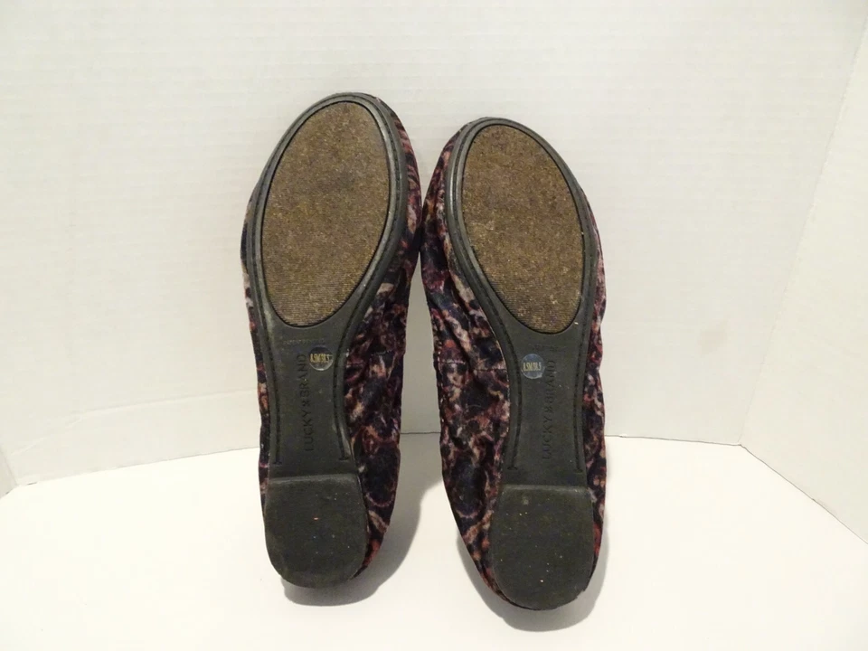 LUCKY BRAND Velvet Emmie Ballet Flats Shoes Size 8.5 Paisley Dark - Image 3 of 4