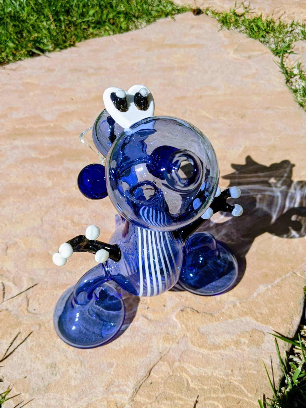 7" Blue Dinosaur Tobacco Smoking Premium Quality Glass Water Pipe Hookah Bong