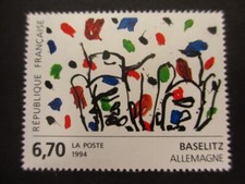 Timbre - FRANCE - Tableau BASELITZ - Allemagne - 1994 - Neuf ** - YT2914