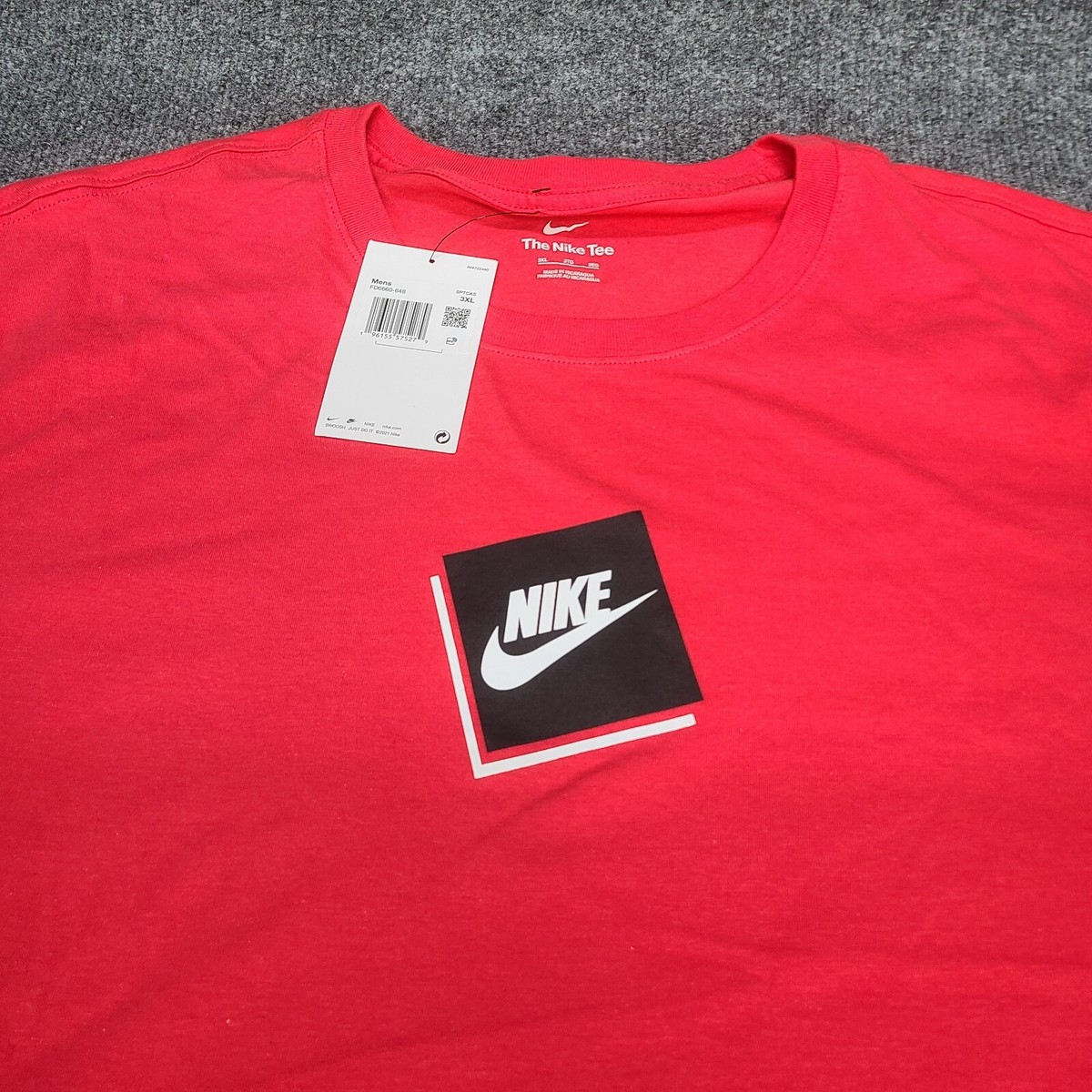 Nike Shirt Mens 3XL XXXL Pink Strawberry Black Box Cotton New Tee