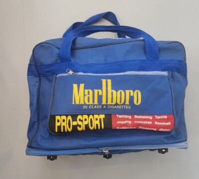 * Rare* Vintage Large Expandable Marlboro ProSport Duffel 5 Wheeled Luggage Bag