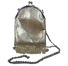 Formal Metallic Mesh Silver Cross Body Evening Purse RSVP Prom Etc