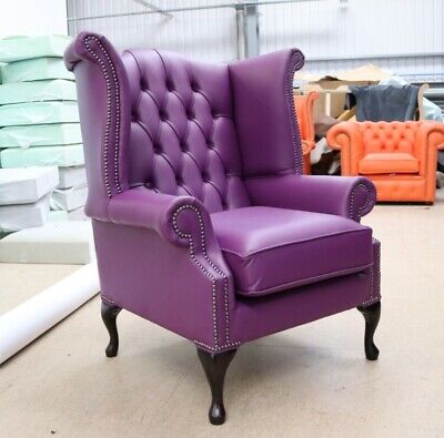 Purple Leather Armchair Off 62, Purple Leather Chair