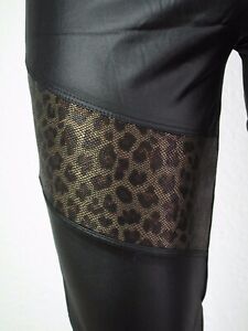 Leggings Schwarz Leopardenmuster Wetlook S Xl Manner Frauen Gummibund Sexy Party Ebay