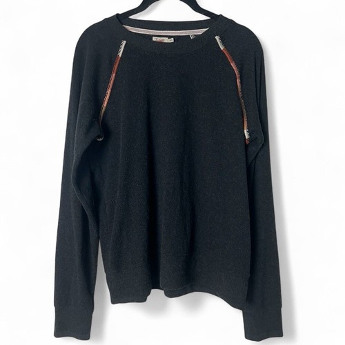 Fahrety Women's Embroidered Legend Trade Crew Heathered Black Twill/Multi Sz M - Picture 2 of 6
