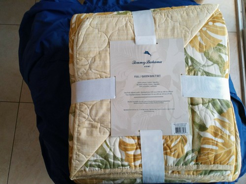 New Tommy Bahama Tropical Palm Newland Forest Full/Queen Quilt 3pc Set Cotton - Picture 5 of 6