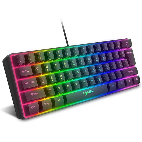 60% Wired Gaming Keyboard with 61 Keys RGB for PC/Mac Gamer and Typist