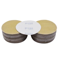 High Quality NO-Hole Sand Paper 100 Pack 5" 120 Grit Hook Loop Pads Sanding Disc