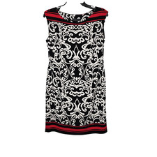 Jessica Howard Womens Dress S Shift Sheath Career Stretch Profession Black Red