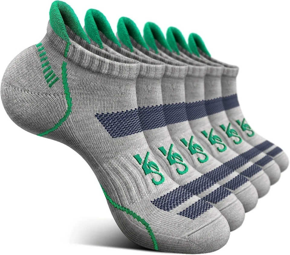 6 pares de calcetines tobilleros deportivos acolchados para correr de compresión para hombre Foto 3 de 4