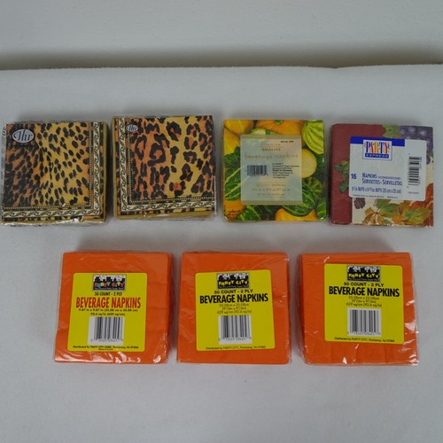 Tovaglioli di carta stampa animalier arancione 7 confezioni mai aperti cocktail decoupage party - Foto 12 di 15