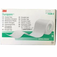 Medical Tape 3M Durapore Silk-Like Cloth #1538-2 ''2 x 10 yds, Single Roll''