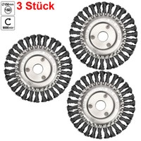 3X ScheibenbüRste DrahtbüRste 150 Mm BüRste Gezopft FüR Winkelschleifer 22,2 Mm