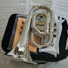 Brand New Professional Silver Plated B-flat Pocket Trumpet with Mouthpiece
