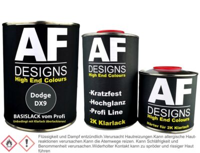 Autolack für Dodge DX9 Black 1,25L Klarlack Set