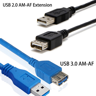 6ft 15ft 33ft USB 2.0/USB 3.0 Cable AMAF AMBM for Printer Cell Phone Charging US