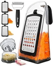 Cheese Grater with Garlic Crusher Graters Stainless Steel Food Grater