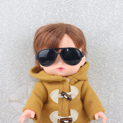 10 Zoll Puppensonnenbrille große ovale Form Brille für Mellchan Puppen schwarz