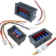 DC 100V 10A/50A Voltmeter Ammeter Dual LED Digital Volt Amp Meter Gauge 3/4 Bit