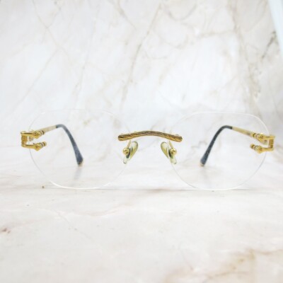 James Oro Caviar Collection Eyeglasses Frame Unisex Gold Rimless ...