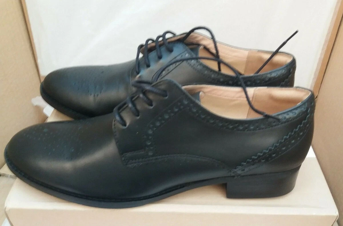 Clarks Netley Rose Black Leather Lace Up Brogues UK 8D EU 42