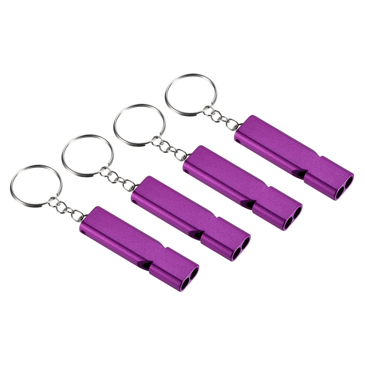 4Pcs Emergency Survival Whistle Double Tubes Whistles Super Loud Purple