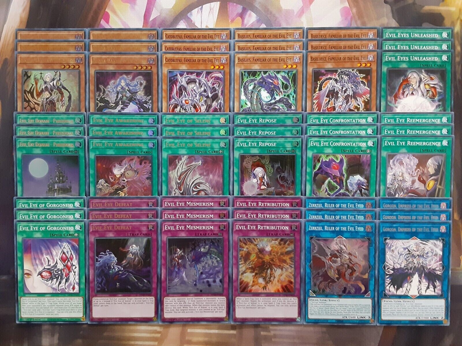 Yugioh Complete Tournament Ready To Play Evil Eye Deck 54 Cards **HOT** + Bonus